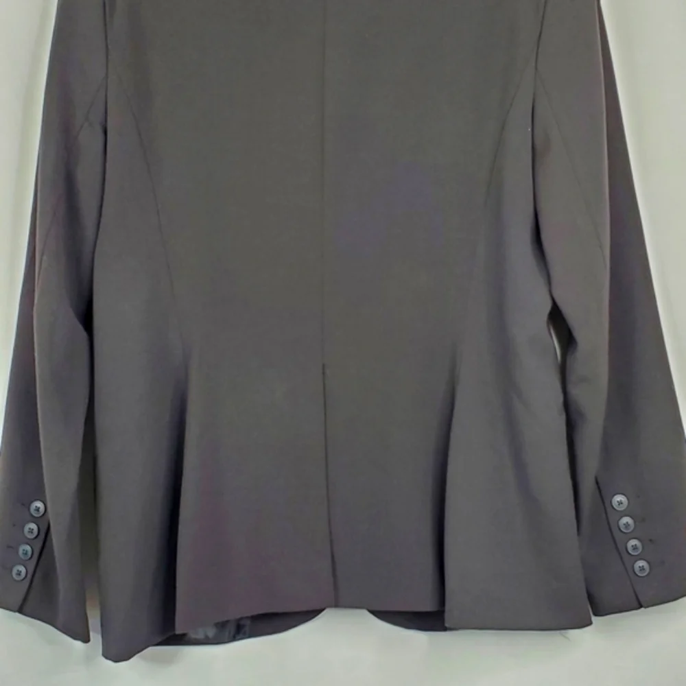 Norma Kamali Lined Black Blazer Size 16 One Button Jacket Office Preppy Career‎